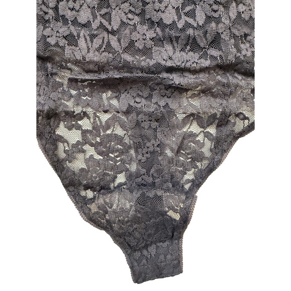 Free People Womens Bodysuit Intimately Medium Volcanic Glass Gray Lace NWT $78 - Picture 9 of 10